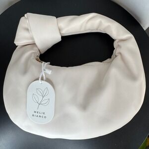 The Brigitte by Milie Bianco Cream Soft Hobo Bag Vegan Leather‎ Knot Handle NWT